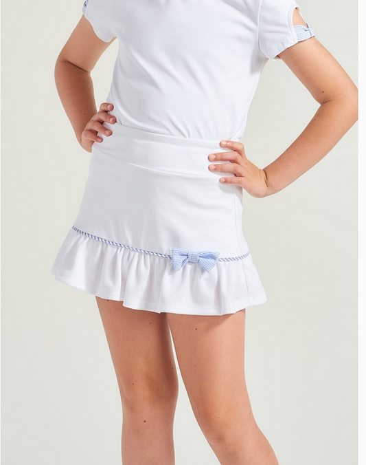 L'oeuf Poche Girls Seersucker Bow shirt SSR06