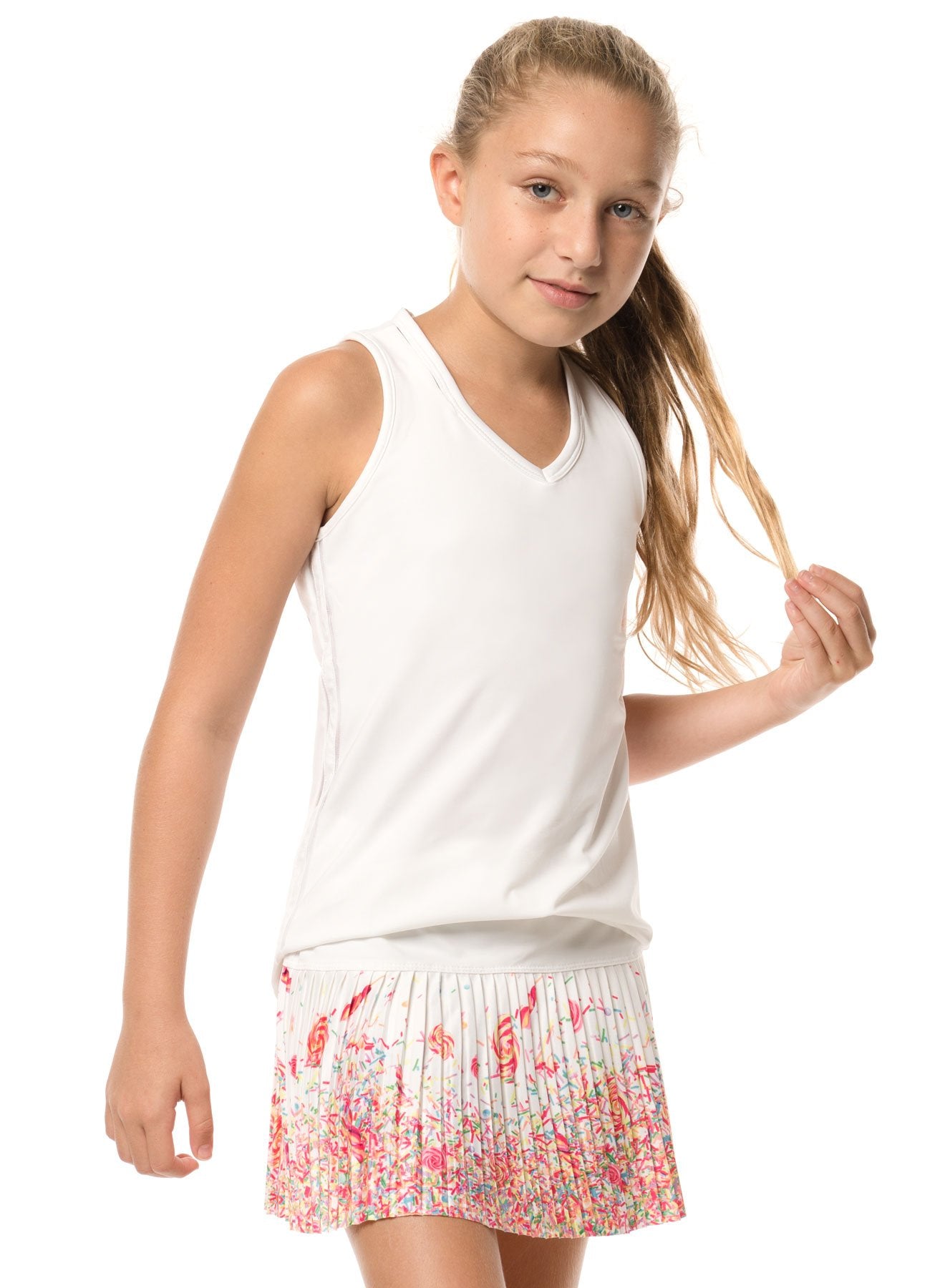 Lucky in Love Girls V-Neck Cut Out Tank T207