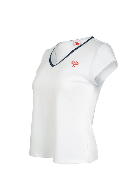 Love All Tennis Kate Classic Top White/ Navy