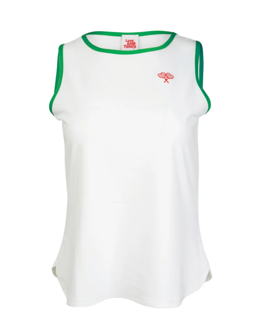 Love All Tennis Nettie Top White /Green
