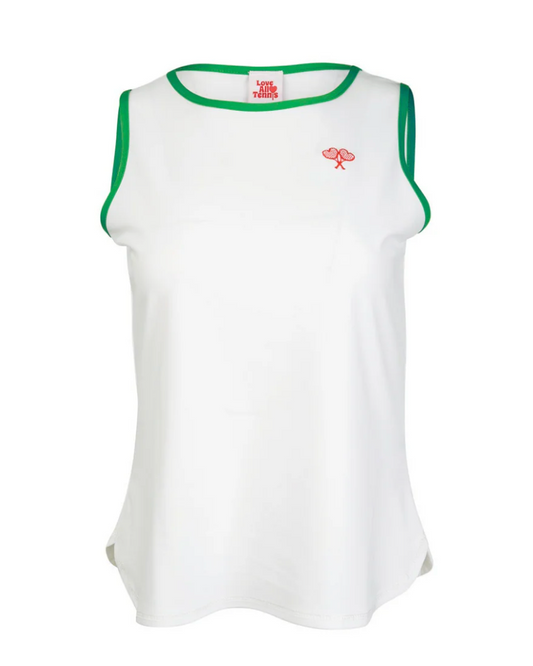 Love All Tennis Nettie Top White /Green